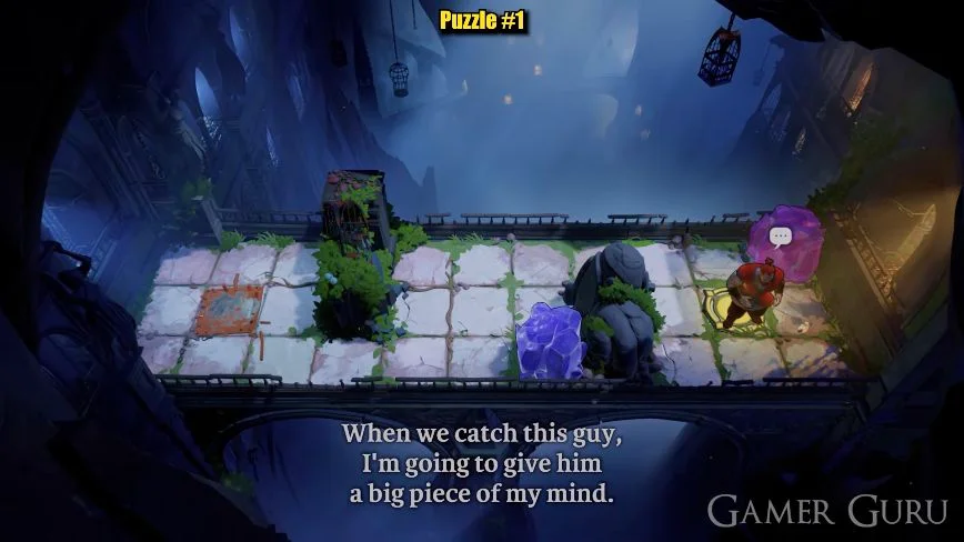 Both crystals are to the right and the red hero has reached the exit circle