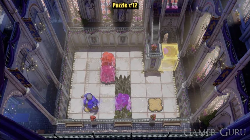 The purple crystal has been relayed from the left plate to the middle plate