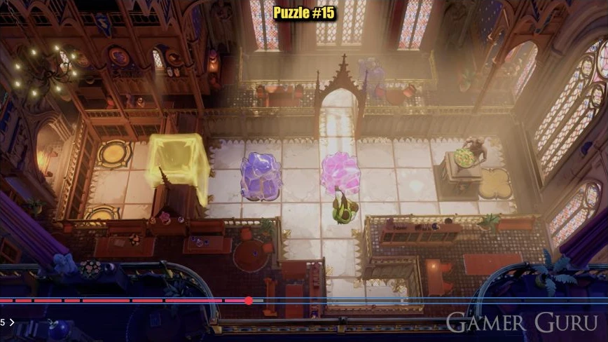 Green has pulled pink down through the central arch into the hall