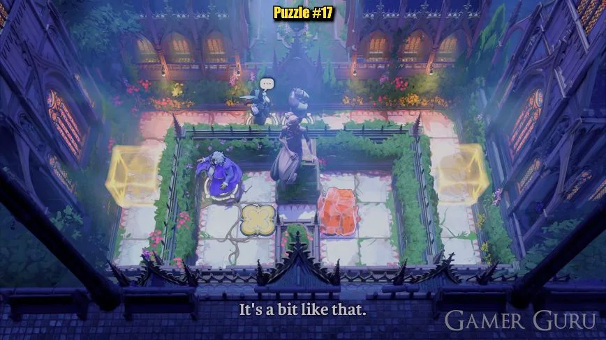 Two outside heroes occupy the top circles and the purple-robed hero occupies the inner circle