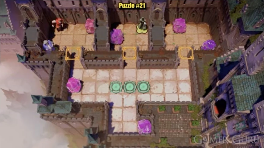 Purple takes over red’s lower-left plate, freeing red to leave the left room