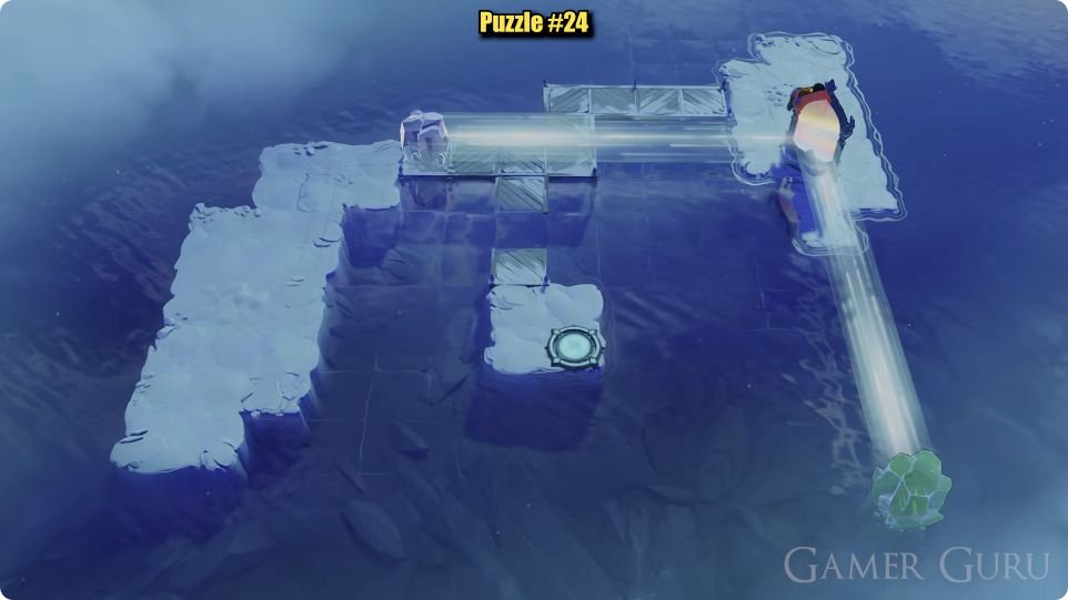 The second crystal stands vertically on top of the first base south of the mirror island.